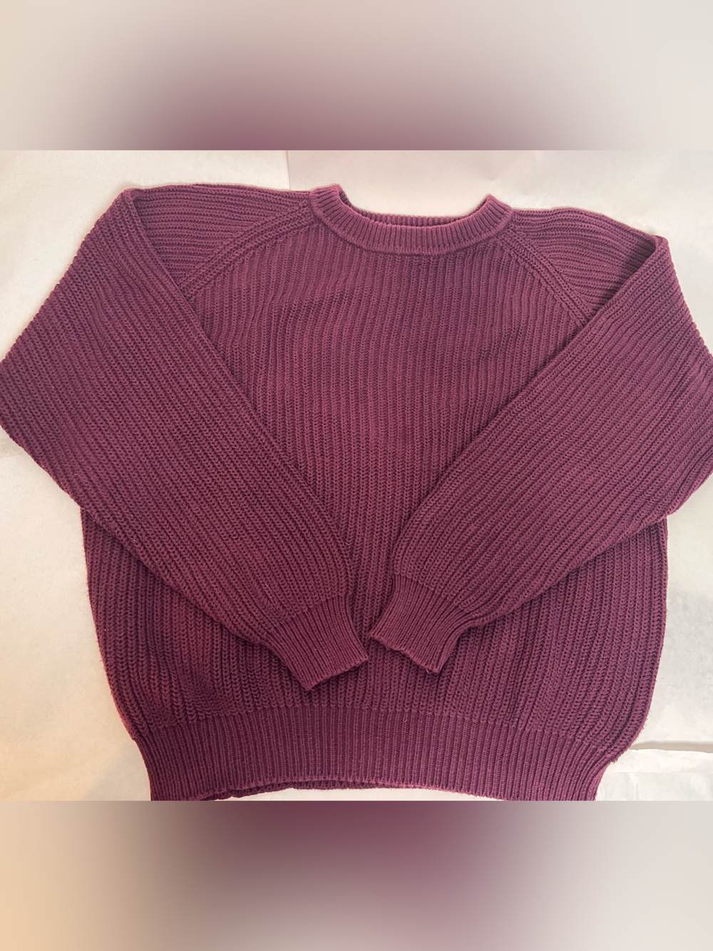 Eddie Bauer Plum Ribbed Crewneck Sweater